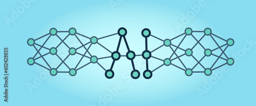 Artificial intelligence backdrop. AI letters. AI banner.