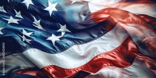 USA flag background. Illustration AI Generative.