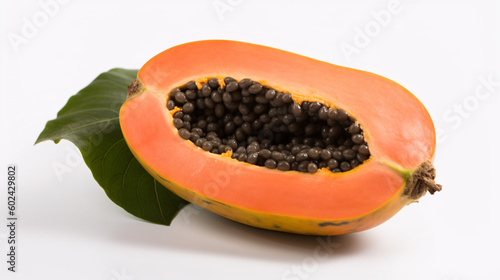 Exotic Delight: A Captivating Image of a Papaya Isolated on a Transparent Background, generative AI