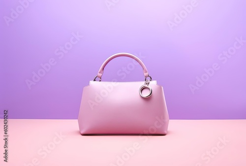 the bag is situated on top of a pink background, generative ai