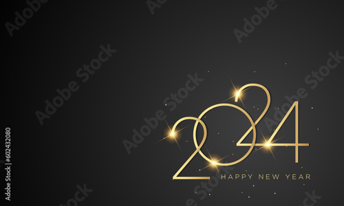2024 Happy New Year Background Design.