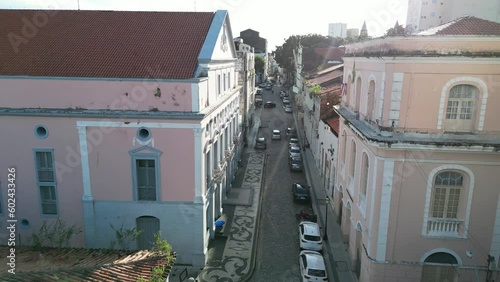 Aerial view of Correios and Teatro Arthur Azevedo in Historical Center of Sao Luis Maranhao Brazil. photo
