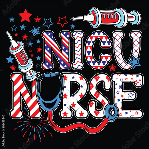 American nicu nurse sublimation design