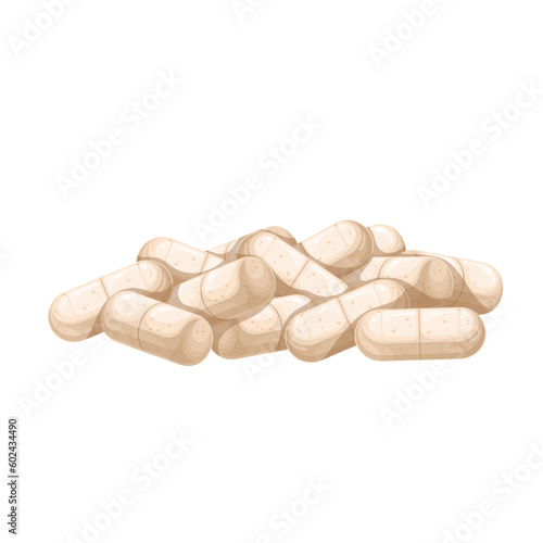 Neem capsules vector illustration. Cartoon isolated pile of pills with ayurvedic neem leaf powder, herbal supplement of Ayurveda medicine, vitamin nutrient and traditional medication in India