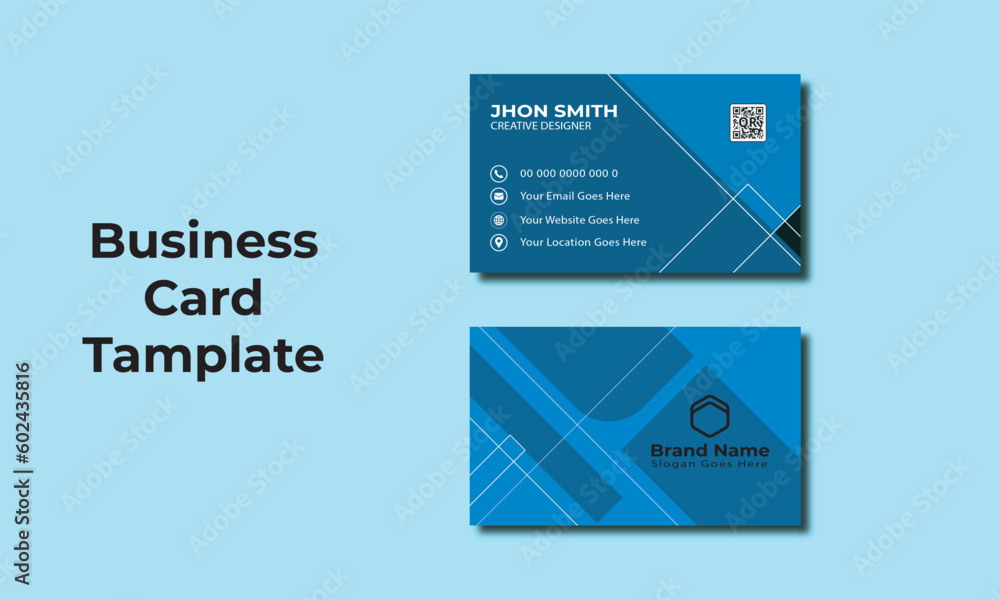 Corporate Modern Business Card Design, Double-Sided Creative Business Card Template, Vector Illustration Creative Name Card , Simple and Clean Design.