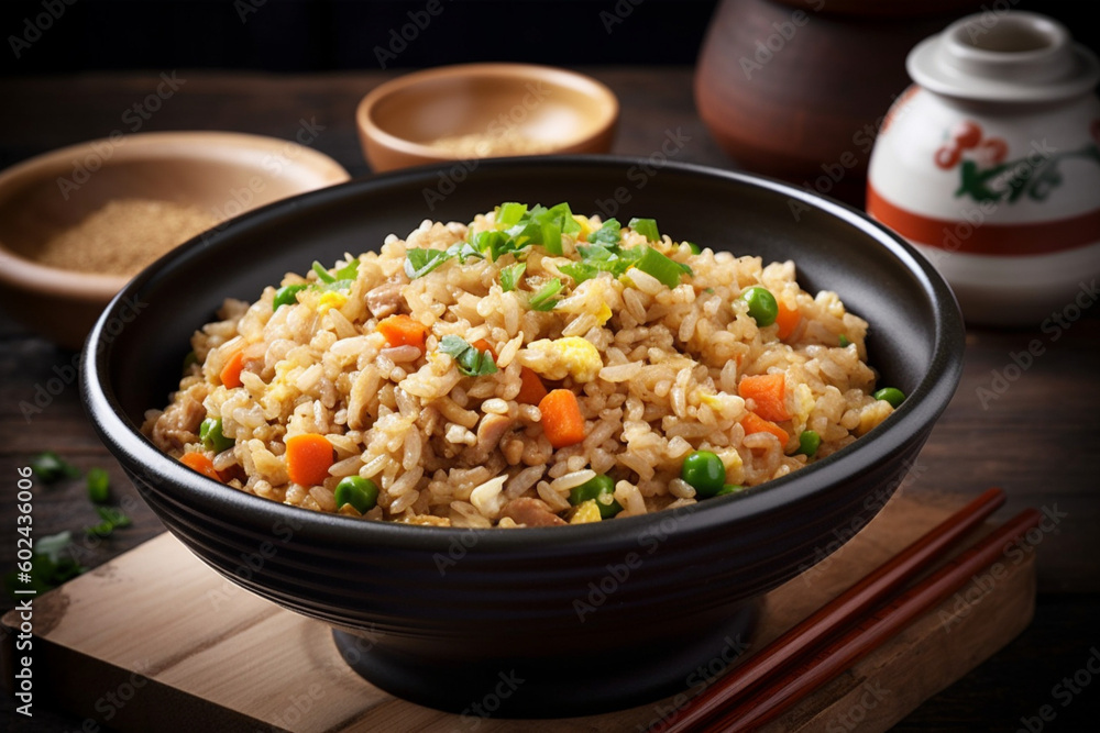 A bowl of fried rice generative AI A bowl of fried rice generative AI