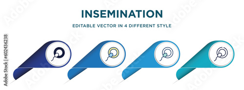 insemination icon in 4 different styles such as filled, color, glyph, colorful, lineal color. set of   vector for web, mobile, ui
