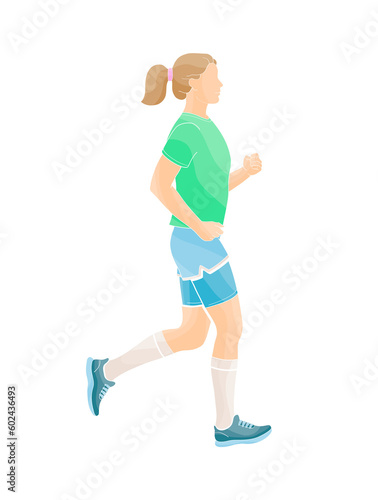 women jogging on summer time , summer sportswear