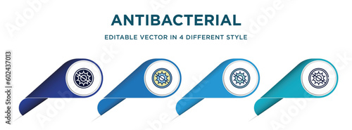 antibacterial icon in 4 different styles such as filled, color, glyph, colorful, lineal color. set of   vector for web, mobile, ui