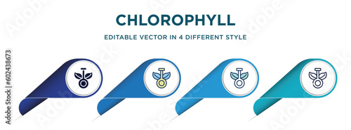 chlorophyll icon in 4 different styles such as filled, color, glyph, colorful, lineal color. set of   vector for web, mobile, ui
