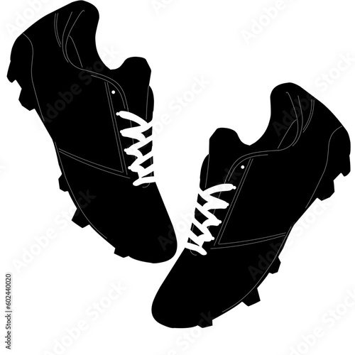 silhouette of football shoes