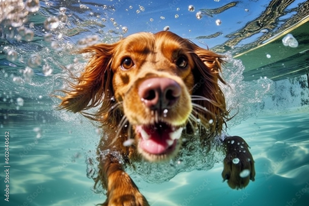 golden retriever in water