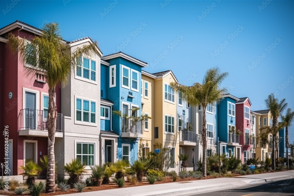 modern contemporary style of generic buildings or residential neighborhood for housing market and real estate