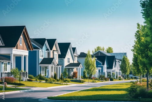 modern contemporary style of generic buildings or residential neighborhood for housing market and real estate photo