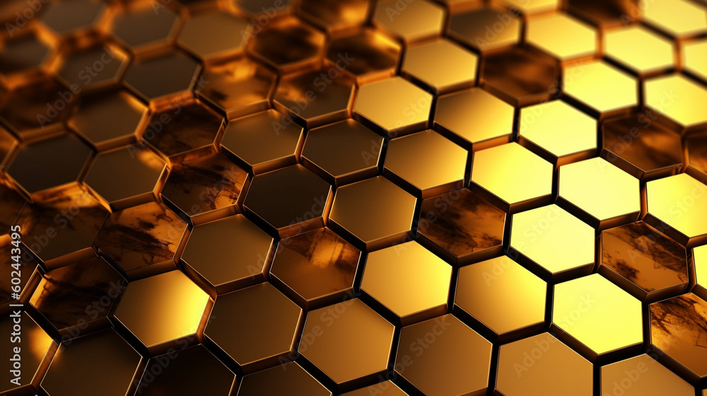 golden abstract hexagonal grid background golden abstract hexagonal grid background
