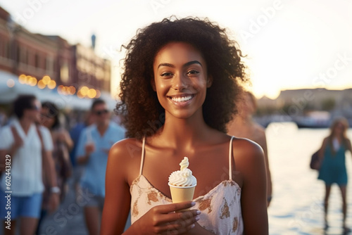 young adult woman with ice ...