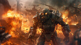 robot humanoid android artificial intelligence in war zone