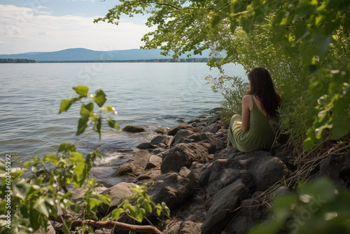 young adult woman, in natur...