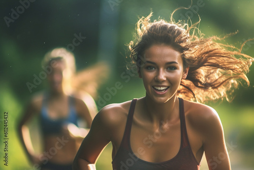 young adult woman jogging i...