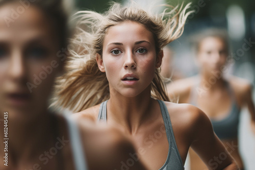 young adult woman jogging i...