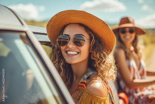 young adult women traveling...