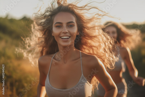 young adult woman jogging i...