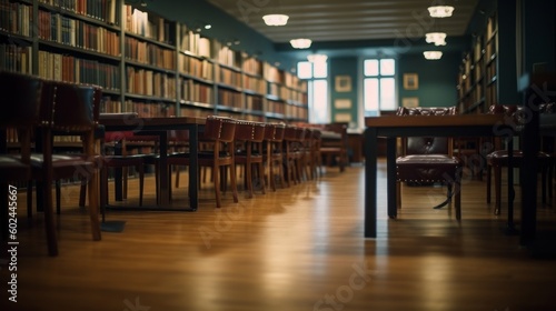 Library A room filled with books typically featuring. AI generated