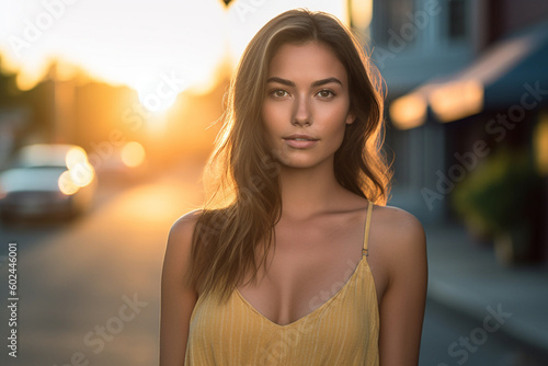 young adult woman outside o...