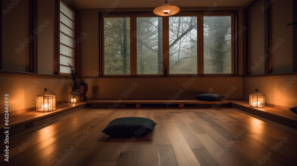 Fototapeta premium Meditation room. AI generated