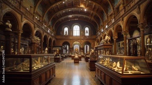 Museum - A building or space where objects of history. AI generated