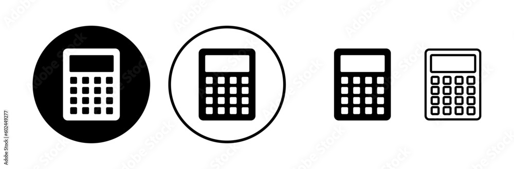 Calculator icon vector. math icon. finances sign Calculator icon vector. math icon. finances sign