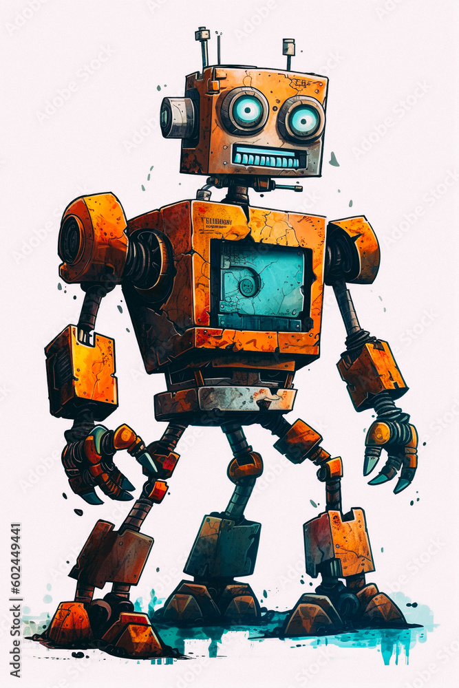 A cartoon of a robot - created with Generative AI technology
