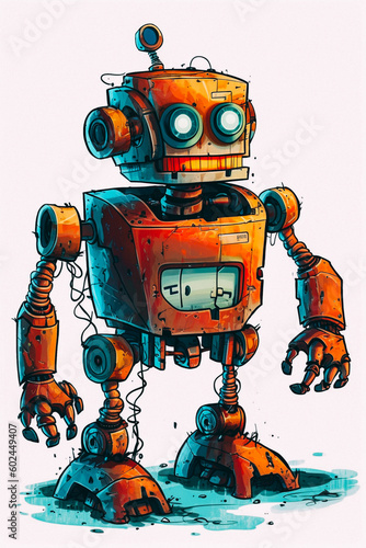 A cartoon of a robot - created with Generative AI technology