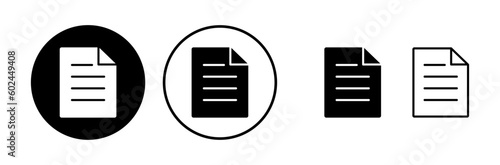 Document icon vector. Paper icon. File Icon