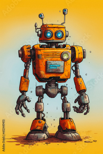 A cartoon of a robot - created with Generative AI technology © Ricardo Costa