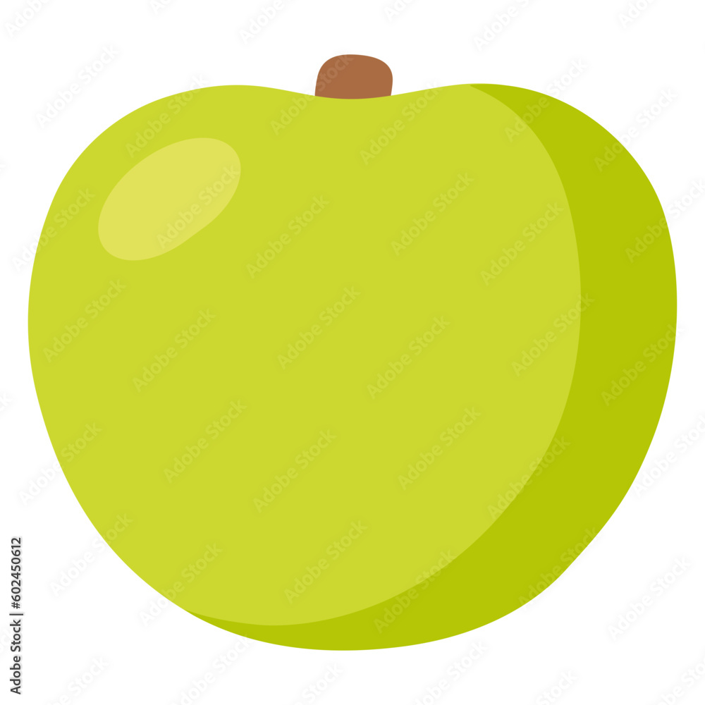 Cute cartoon green apple icon Cute cartoon green apple icon
