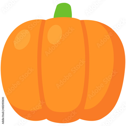 Cute cartoon orange pumpkin icon