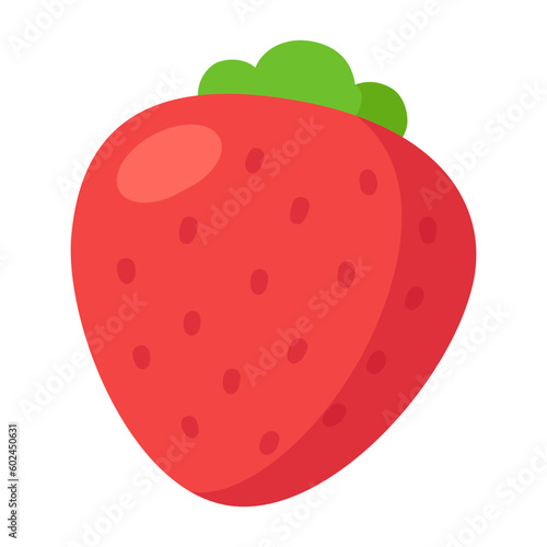 Cute cartoon strawberry icon