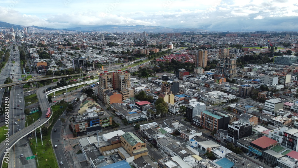 AERIAL IMAGES OF BOGOTA WITH DRONE AND ITS ROOFS