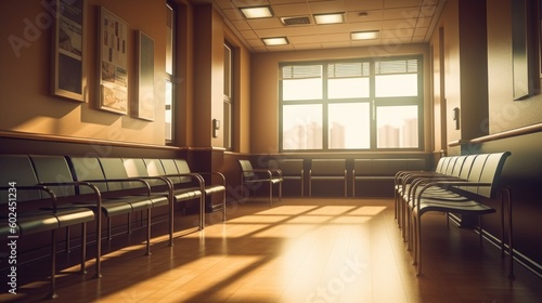 Waiting room - A room in a building such as a doctor. AI generated photo