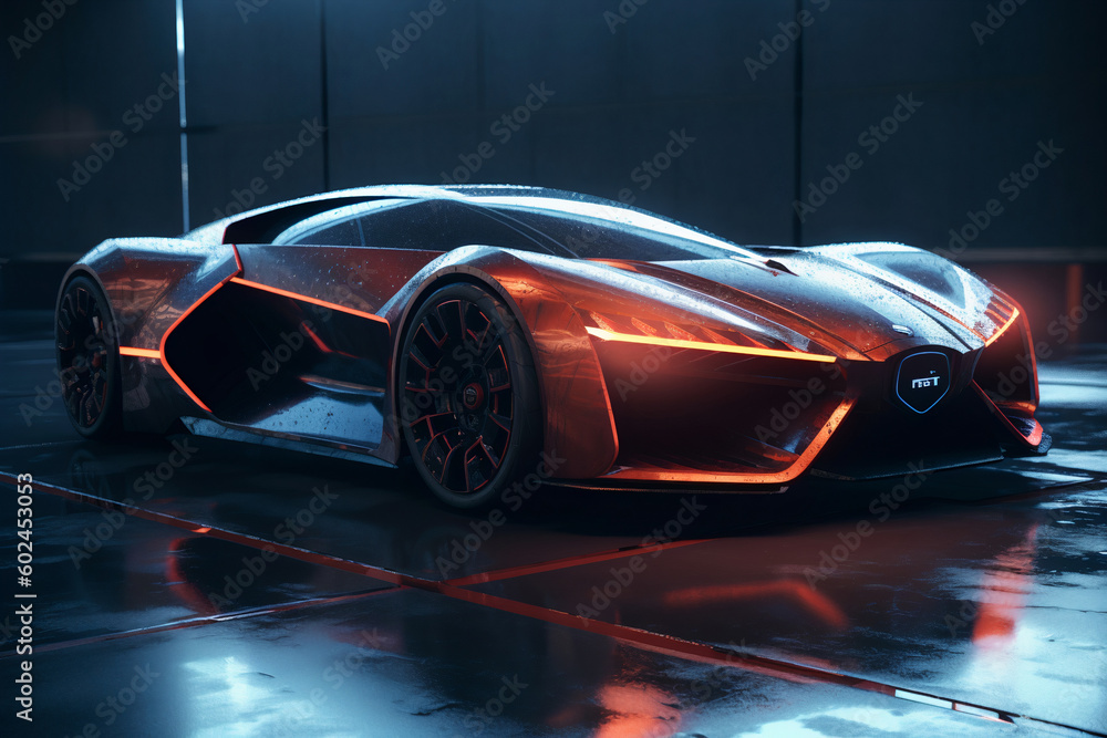 3D Render of Futuristic Sports Car 3D Render of Futuristic Sports Car