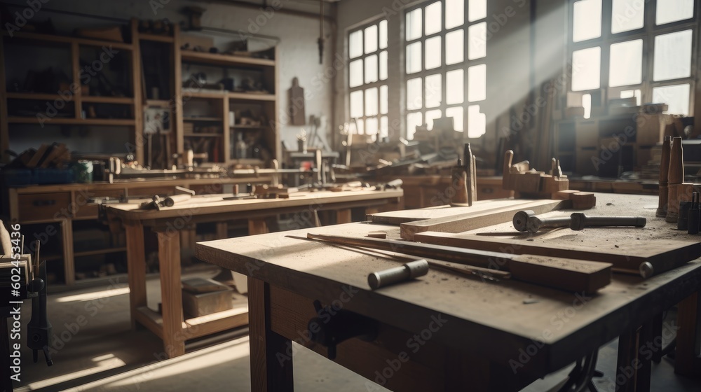 Workshop A space designated for woodworking metalworking. AI generated