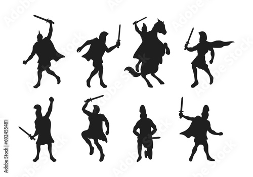 Spartan warrior silhouette collection