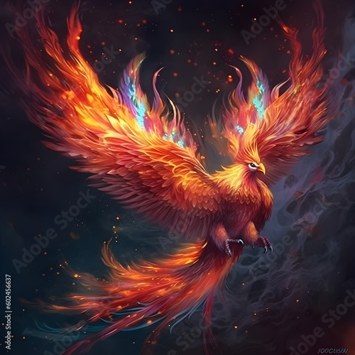 Fire phoenix is flying © Tyronia