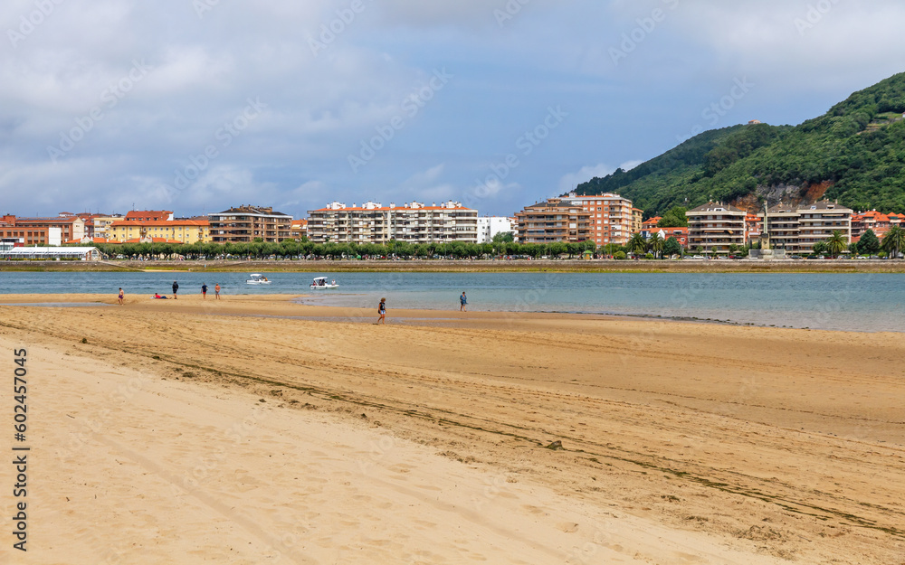 View of Santoña from El Puntal and Laredo beach in Cantabria, Spain