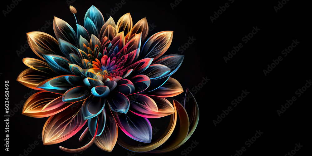Magic glowing flower. Generative AI Magic glowing flower. Generative AI