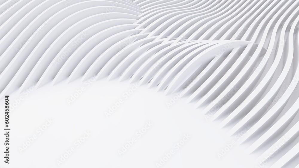 Abstract Curved Shapes. White Circular Background. Abstract Curved Shapes. White Circular Background.