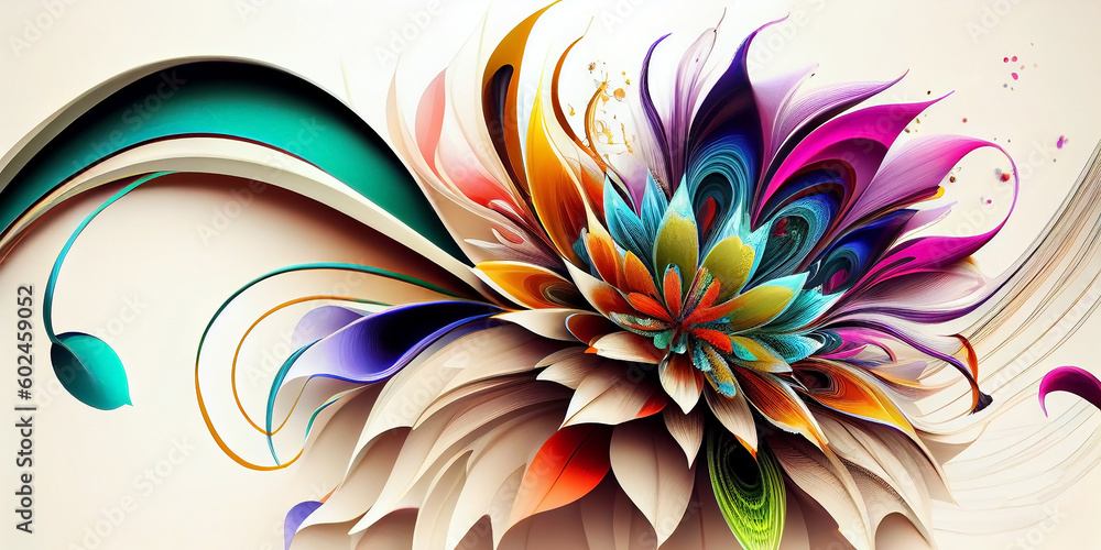 Magic glowing flower. Generative AI Magic glowing flower. Generative AI