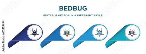 bedbug icon in 4 different styles such as filled, color, glyph, colorful, lineal color. set of vector for web, mobile, ui