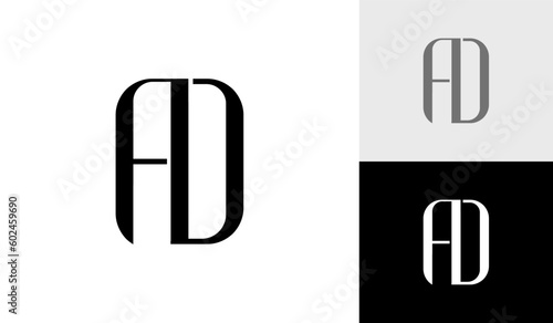 Letter AD initial monogram logo design
